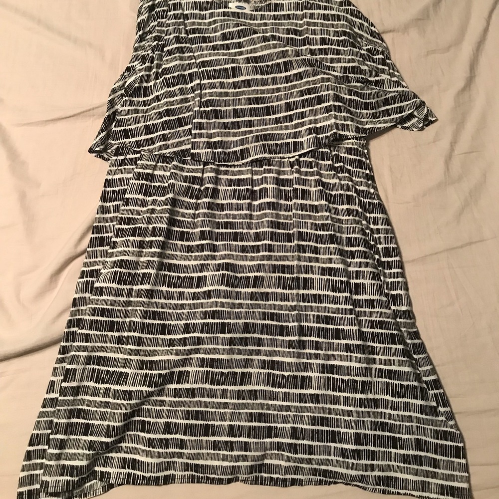 White and black dress
